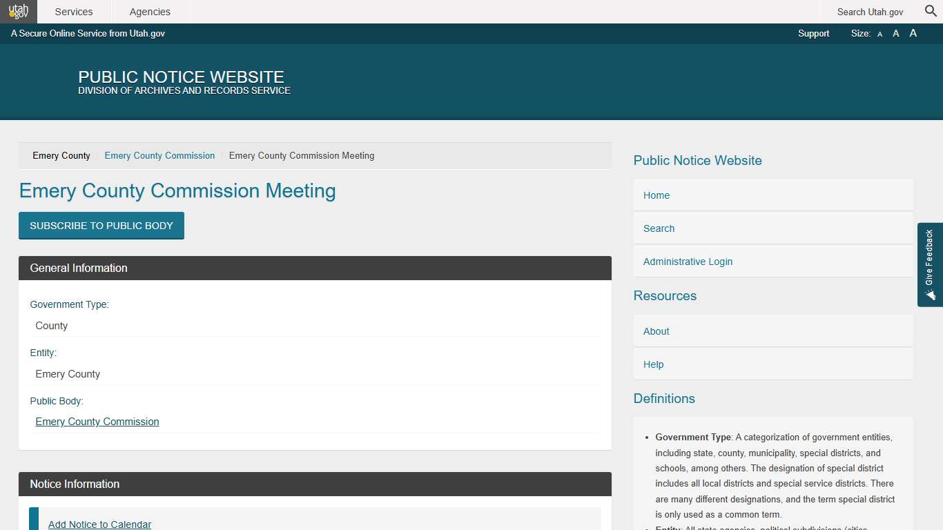 Notice Public Notice Website