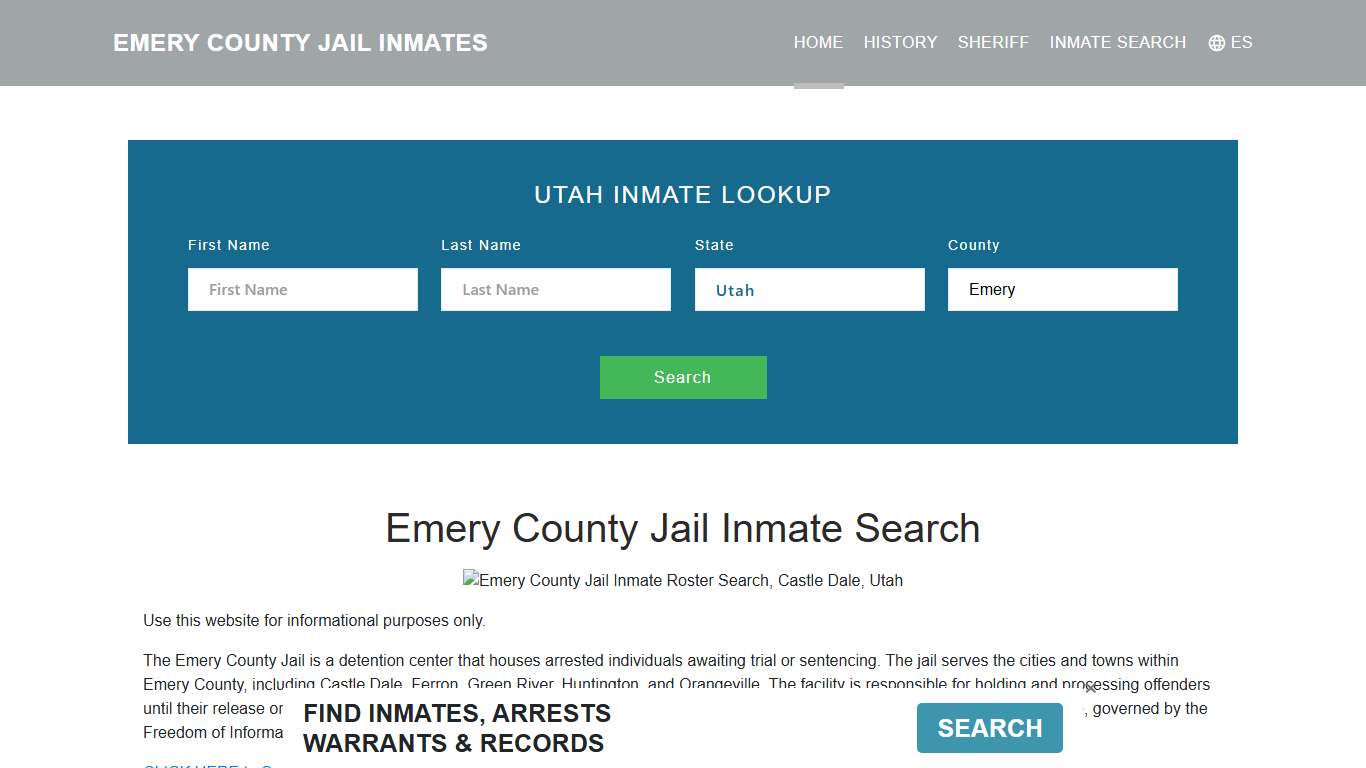 Emery County Jail Inmate Roster Lookup, Castle Dale, UT