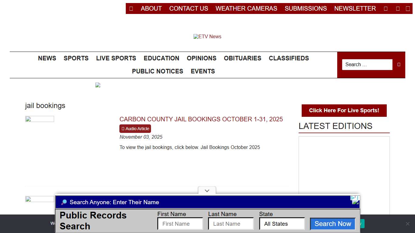 jail bookings - ETV News